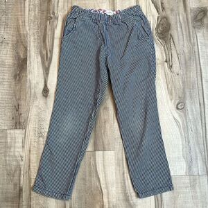 Mini Boden railroad stripe heart pocket elastic waist jeans size 6